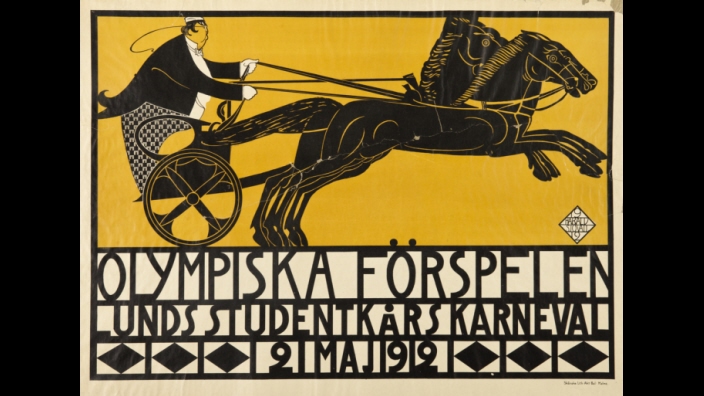 Olympiska förspelen. Lunds studentkårs karneval 21 maj 1912.